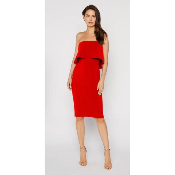 Likely Driggs Scarlet Red Strapless Knee Length Sheath Dress Size 2 - Picture 1 of 12